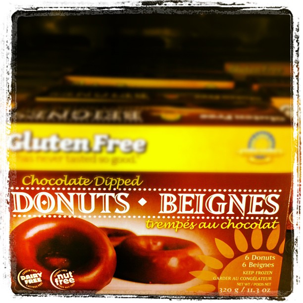 Playing with Instagram: My cellphone sees gluten-free chocolate donuts at Amaranth. Mmmmmm, donuts!