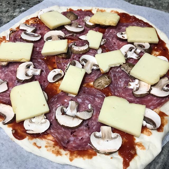 It’s kind of weird that homemade pizza has become my default “too lazy to cook” meal. Thanks to M for the home smoked mozza —delish!